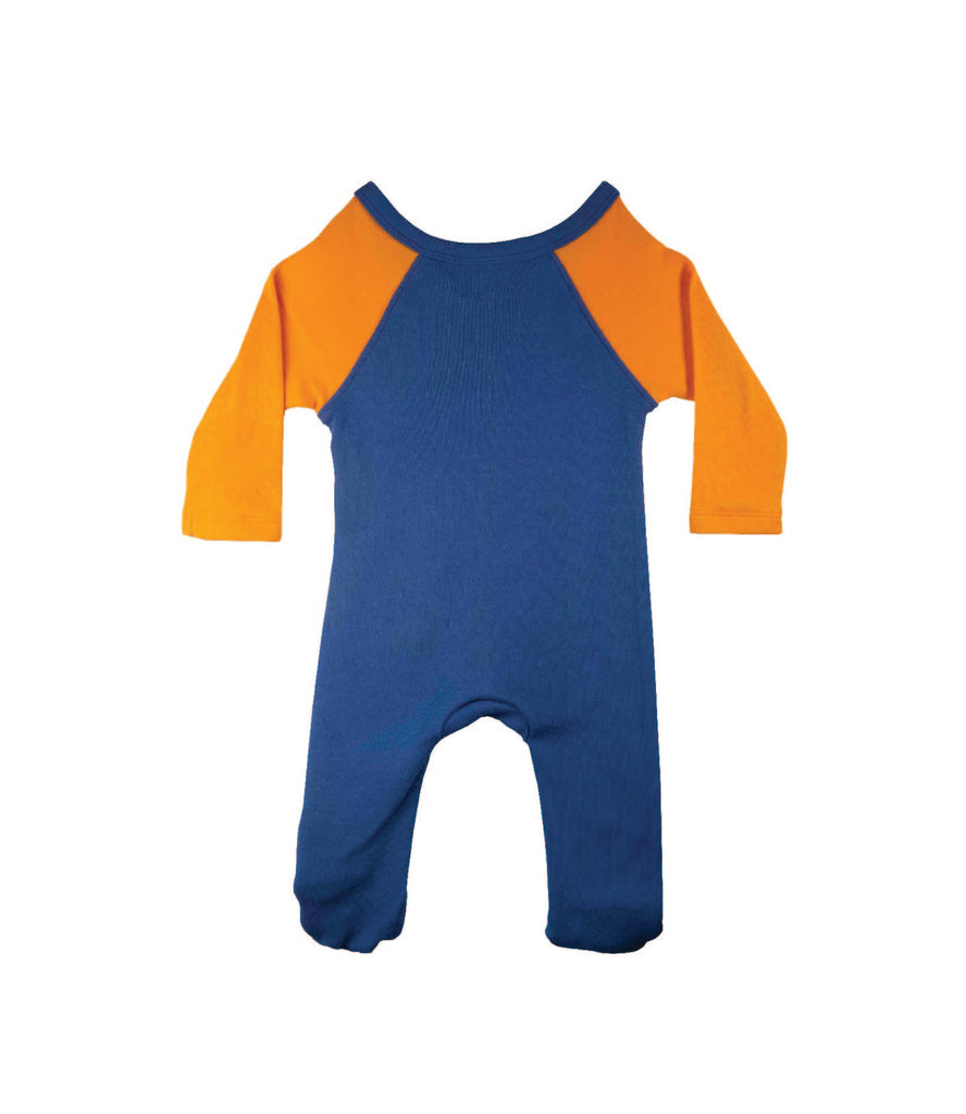 Sleepsuit - Turmeric Yellow/Sodalite Blue, Buzzee Babies, Newborn baby clothes, Baby dress, infant dress