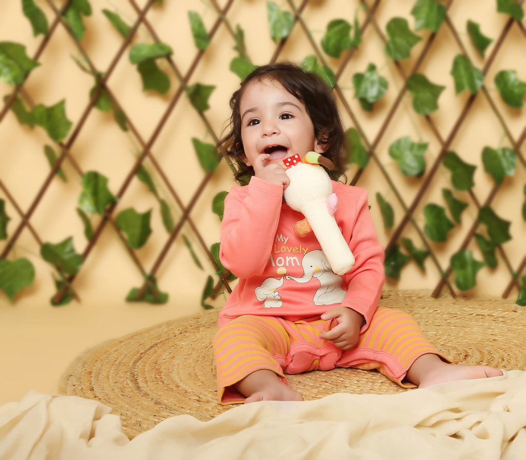 Sleepsuit - Sun Kissed Coral,Buzzee Babies, Newborn baby clothes, Baby dress, infant dress