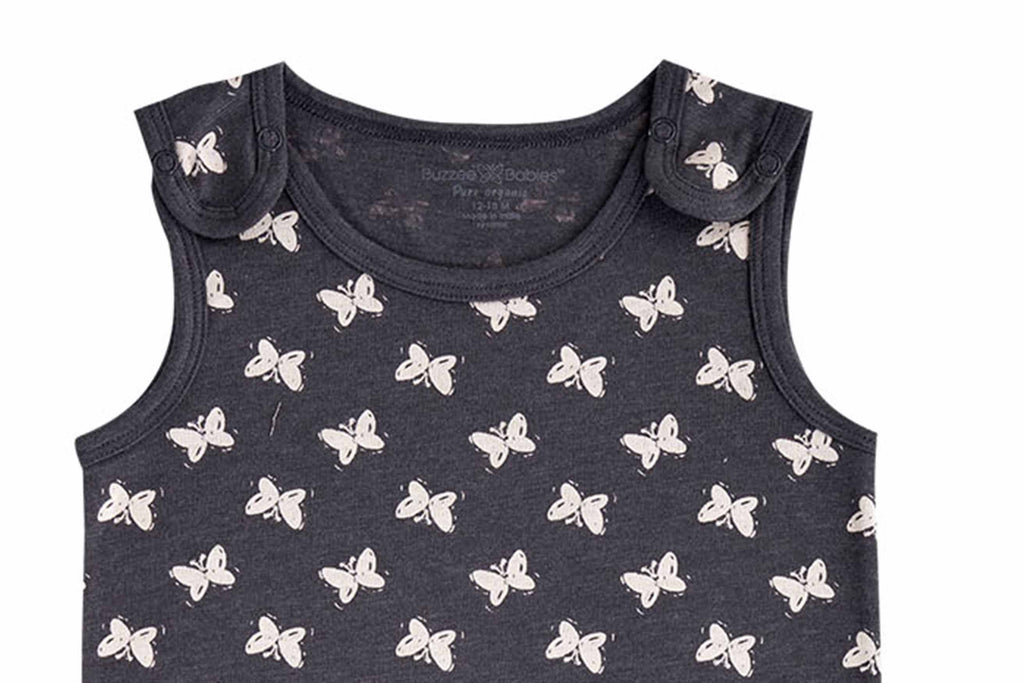 BZBDNG0002-CharcoalMelangeAOP5,Dungaree for Newborns,Newborn baby clothes,BuzzeeBabies