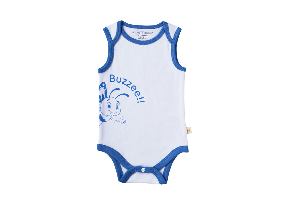 Sleeveless Bodysuit - Bellwether Blue, Buzzee Babies, Newborn baby clothes, Baby dress, infant dress