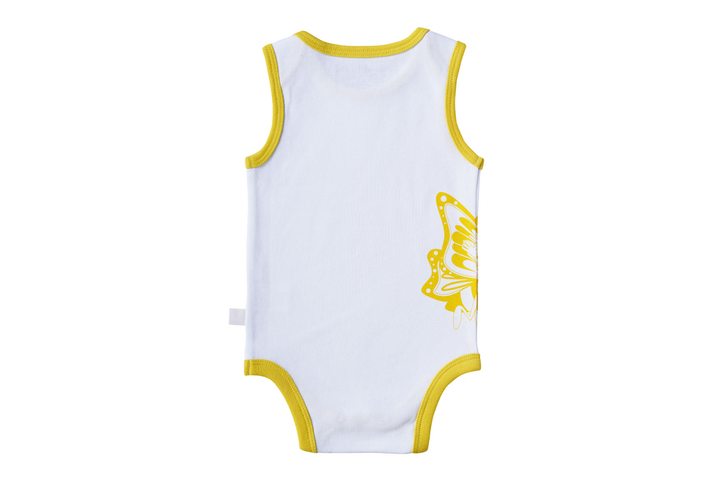 Sleeveless Bodysuit - Blazing Yellow, Buzzee Babies, Newborn baby clothes, Baby dress, infant dress