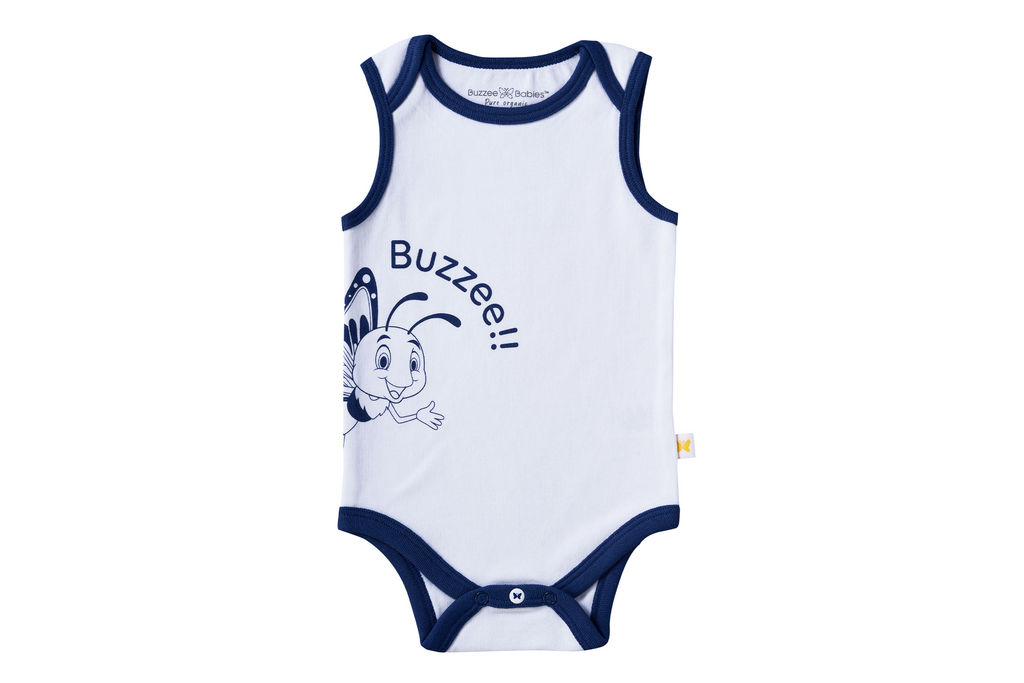 Sleeveless Bodysuit - Lapis Blue, Buzzee Babies, Newborn baby clothes, Baby dress, infant dress