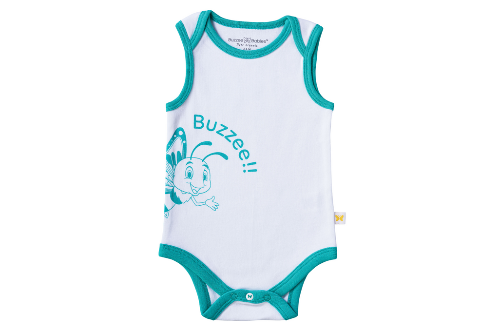 Sleeveless Bodysuit - Mint Leaf,Buzzee Babies, Newborn baby clothes, Baby dress, infant dress