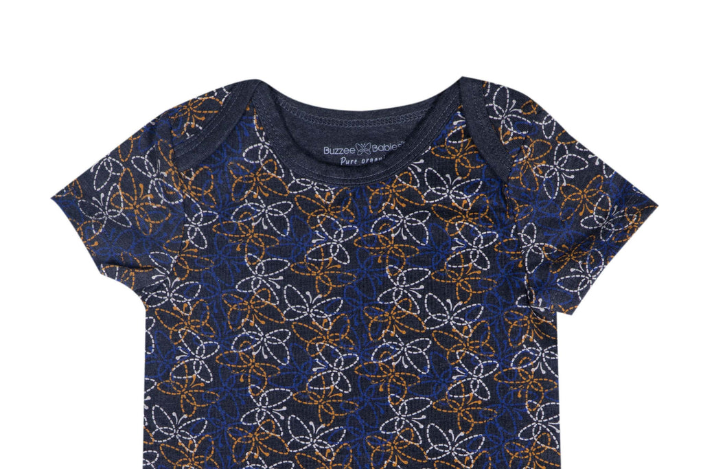 Bodysuit-CharcoalMelangeAOP1-3,Bodysuit for Newborns,Romper for Newborns,Newborn baby Clothes,Buzzee babies