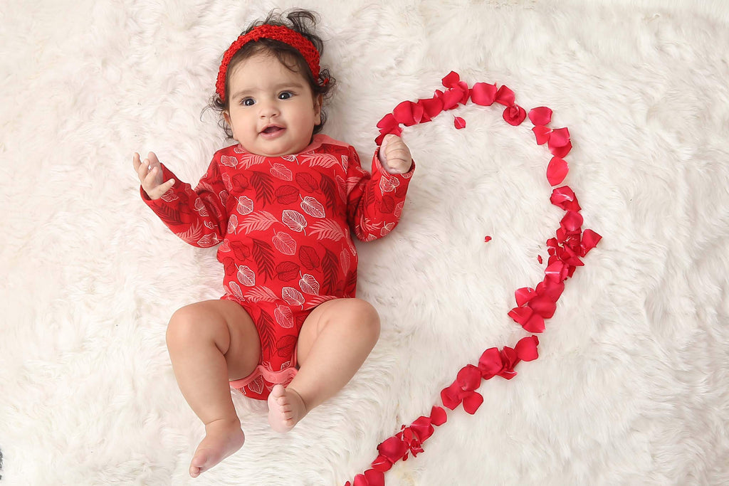 Bodysuit-HeartyRedSunKissedCoral4,Romper for Newborns,Bodysuit for Newborns,Newborn baby clothes,BuzzeeBabies