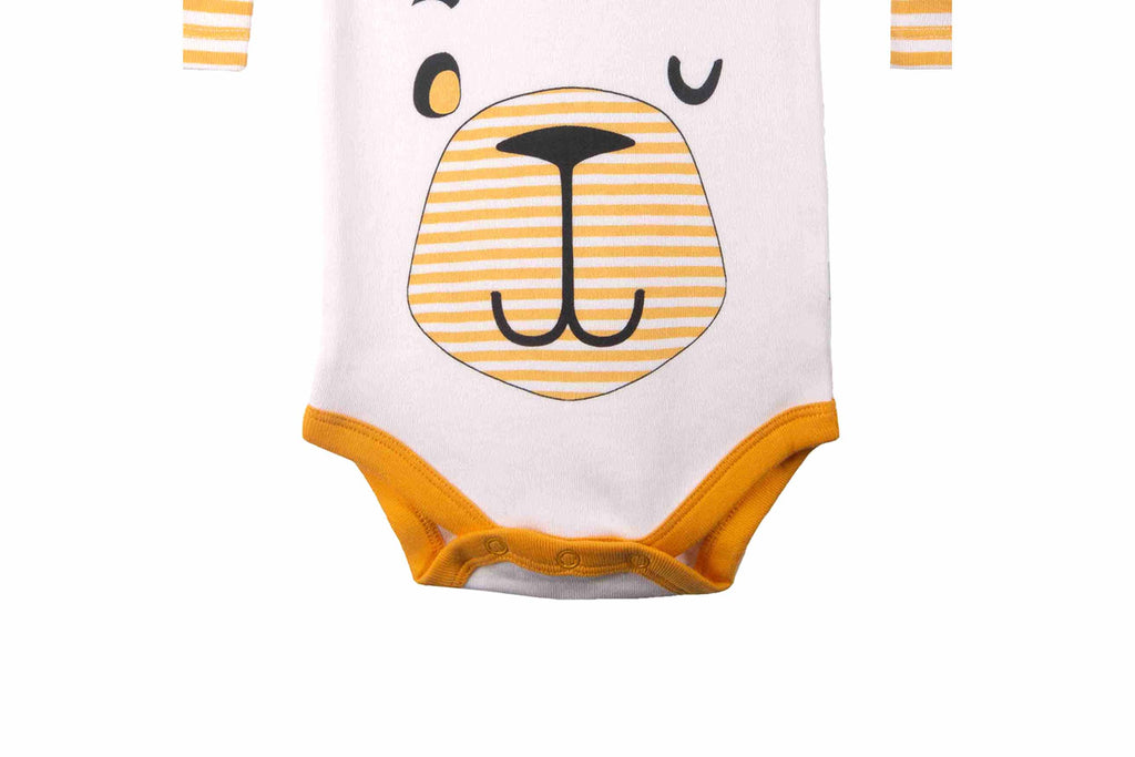 Bodysuit-SnowWhiteWarmApricot3,Romper for Newborns, Bodysuit for Newborns,Newborn baby Clothes,Buzzee Babies