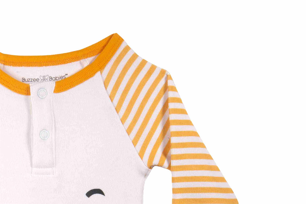 Bodysuit-SnowWhiteWarmApricot5,Romper for Newborns, Bodysuit for Newborns,Newborn baby Clothes,Buzzee Babies