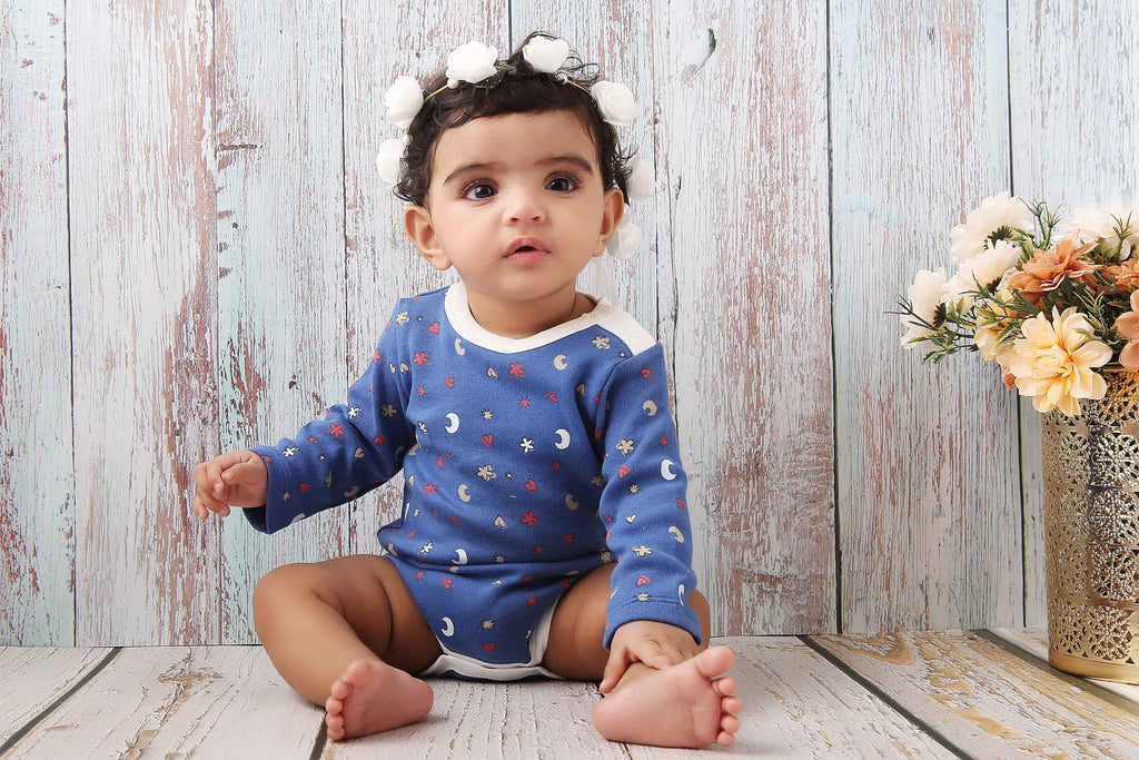 Bodysuit-SodaliteBlueWhite2-min, Romper for newborns, Bodysuit for Newborns, Newborn baby Clothes, buzzee babies