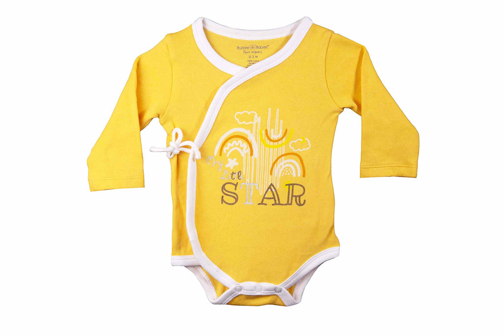 Bodysuit-SunYellow1,Romper for Newborns,Bodysuit for Newborns,Newborn Baby Clothes,Buzzee Babies