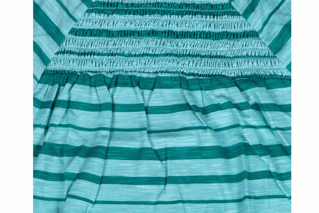 BodysuitwithSmocking-GreenStripes3, Romper for Newborns, Bodysuit for Newborns,Newborn Baby Clothes,Buzzee babies