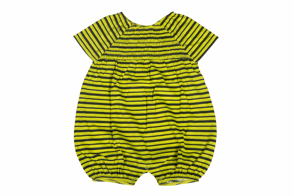 BodysuitwithSmocking-YellowStripes1,Romper for Newborns,Bodysuit for Newborns,Newborn baby Clothes,Buzzee babies