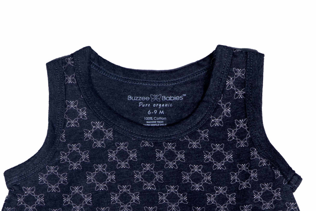 Frock-CharcoalMelangeAOP3,frocks for Newborns,Newborn baby clothes,Buzzee Babies,Frocks for Girls