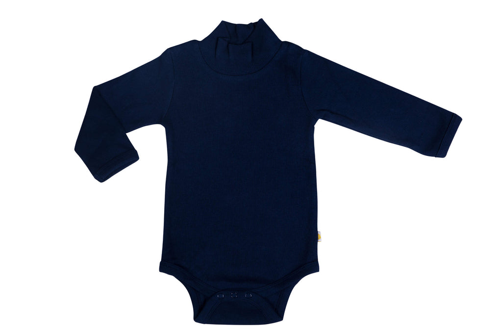 HighNeckBodySuit-Navy,Romper for Newborns,Bodysuit for Newborns,Newborn baby clothes,Buzzeebabies,Baby Dress