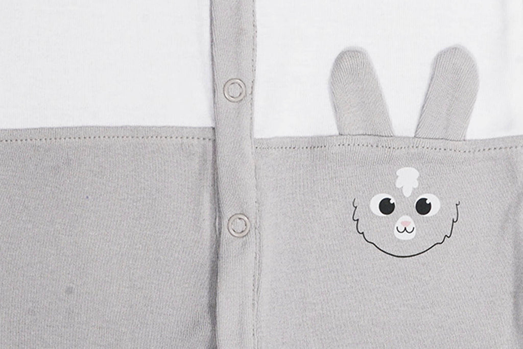 Playsuit-WhiteMicroChip4, Newborn Baby clothes, Playsuit for Newborns, Playsuit for Babies, Buzzee babies, Baby dress