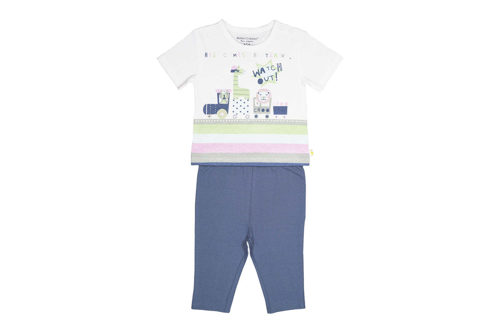 PyjamaSet-BrightWhitePatina-Green1,Newborn Baby clothes, pyjama set for Newborns, pyjama set for Babies, Buzzee babies, Baby dress