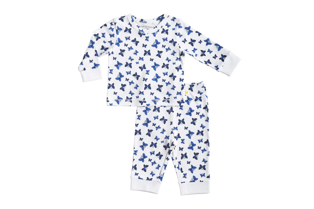 PyjamaSet-WhitewithBlue1,Newborn Baby clothes, pyjama  set for Babies,Pyjama set for Newborns, Buzzee babies, Baby dress