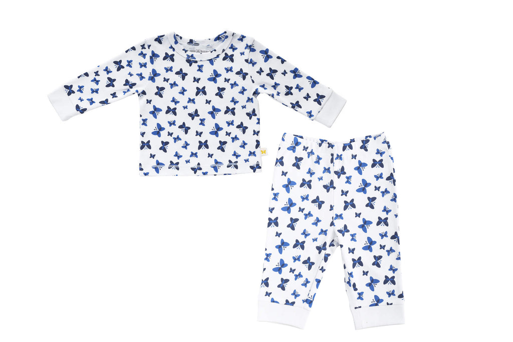 PyjamaSet-WhitewithBlue2,Newborn Baby clothes, pyjama  set for Babies,Pyjama set for Newborns, Buzzee babies, Baby dress