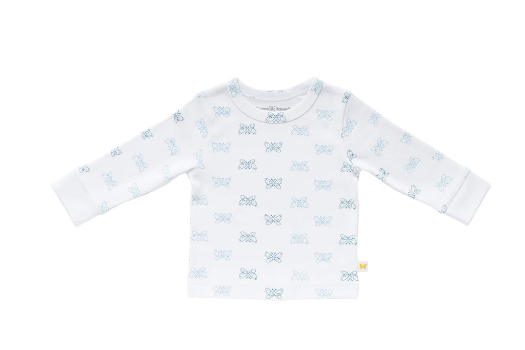 PyjamaSet-WhitewithBluePrint3,Newborn Baby clothes, pyjama  set for Babies,Pyjama set for Newborns, Buzzee babies, Baby dress