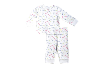 PyjamaSet-WhitewithMagicPrint1,Newborn Baby clothes, pyjama  set for Babies,Pyjama set for Newborns, Buzzee babies, Baby dress