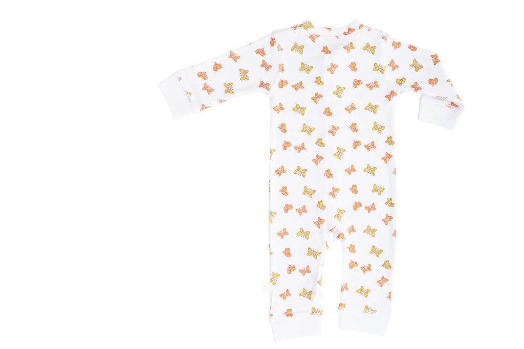 SleeperSuit-OrangeAOP2,Newborn Baby clothes, nightwear for Babies,sleepsuit for Newborns, Buzzee babies, Baby dress