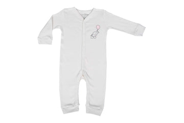 Sleepersuit-PearledIvory1,Newborn Baby clothes, nightwear for Babies,sleepsuit for Newborns, Buzzee babies, Baby dress