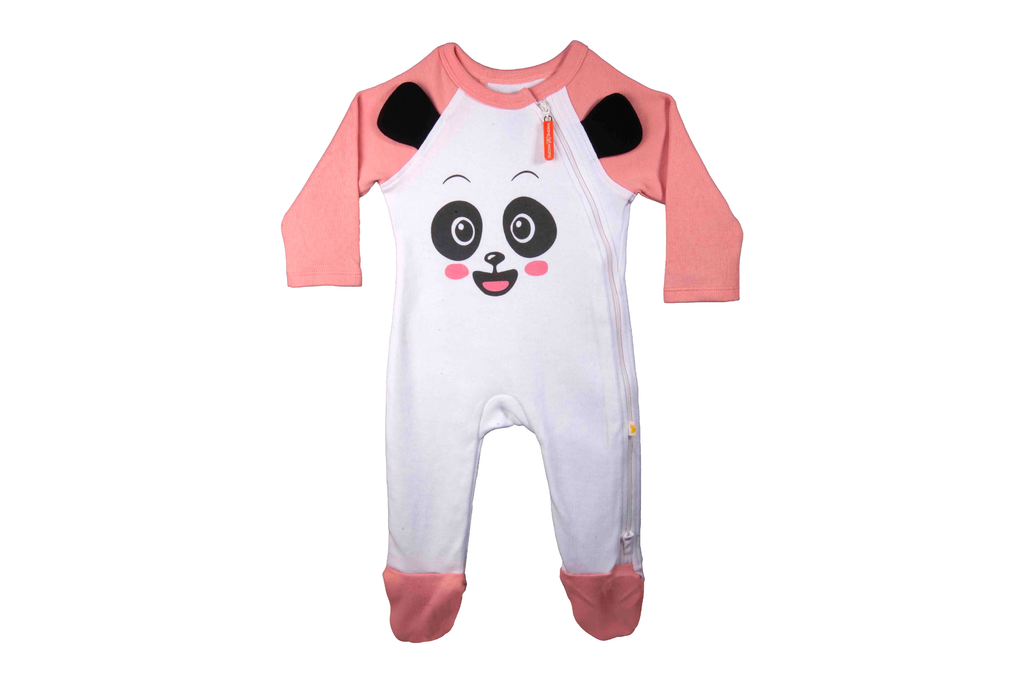 Sleepsuit - Geranium Pink/White, Buzzee Babies, Newborn baby clothes, Baby dress