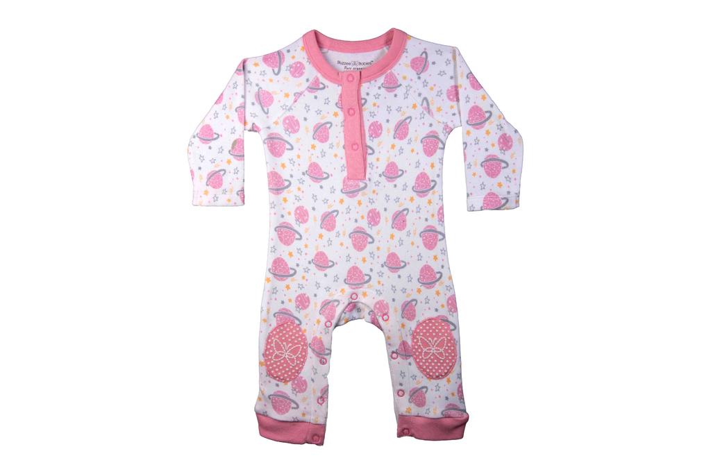 Sleepsuit - White / Pink Lady, Buzzee Babies, Newborn baby clothes, Baby dress, infant dress