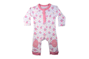 Sleepsuit - White / Pink Lady, Buzzee Babies, Newborn baby clothes, Baby dress, infant dress
