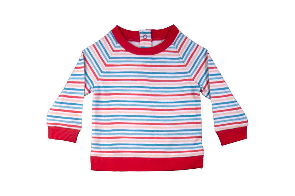 SweatShirt - White/True Red, Buzzee Babies, Newborn baby clothes, Baby dress, infant dress