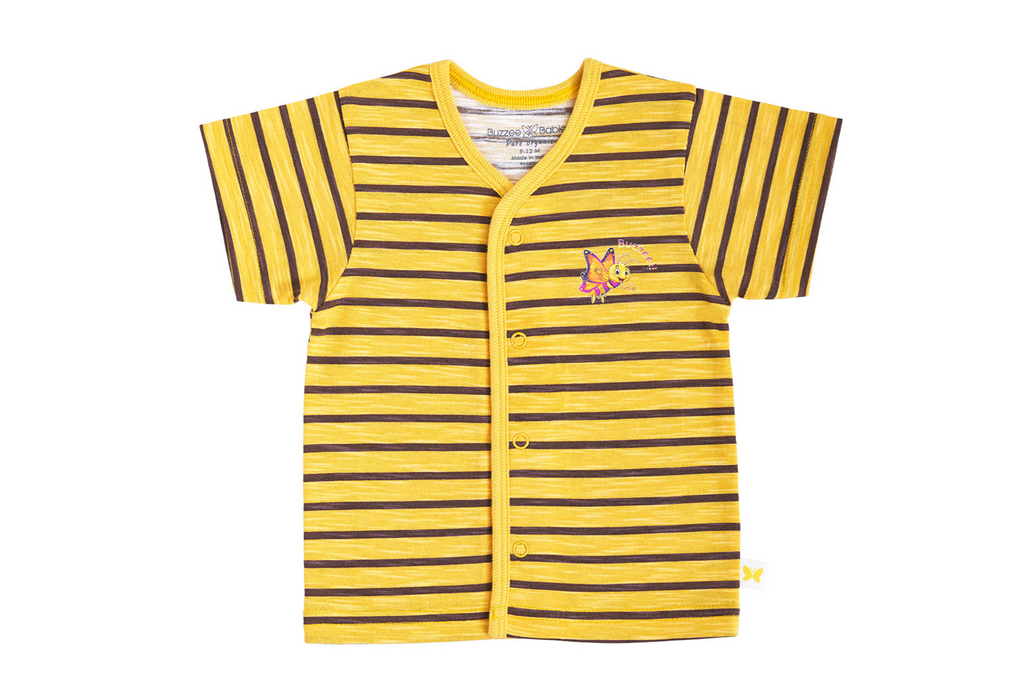 T-Shirt - Yellow Stripe Buzzee Babies