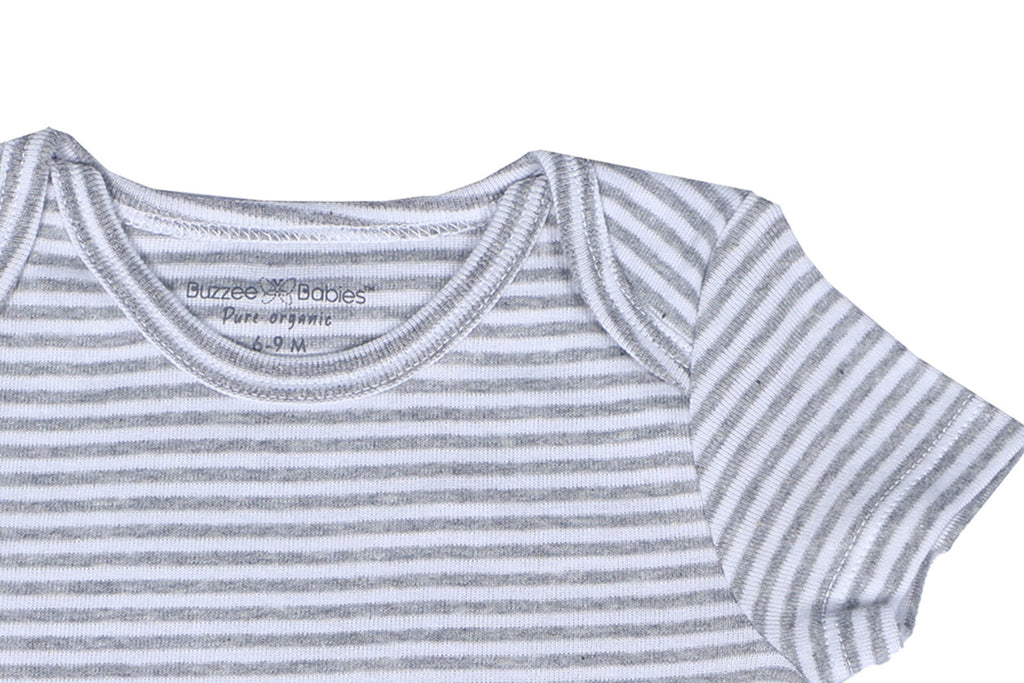 Bodysuit WHITEGREYSTRP4,Newborn baby Clothes,Bodysuit for Newborns,Buzzee Babies