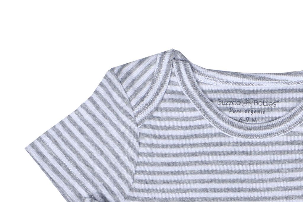 Bodysuit WHITEGREYSTRP5,Newborn baby Clothes,Bodysuit for Newborns,Buzzee Babies