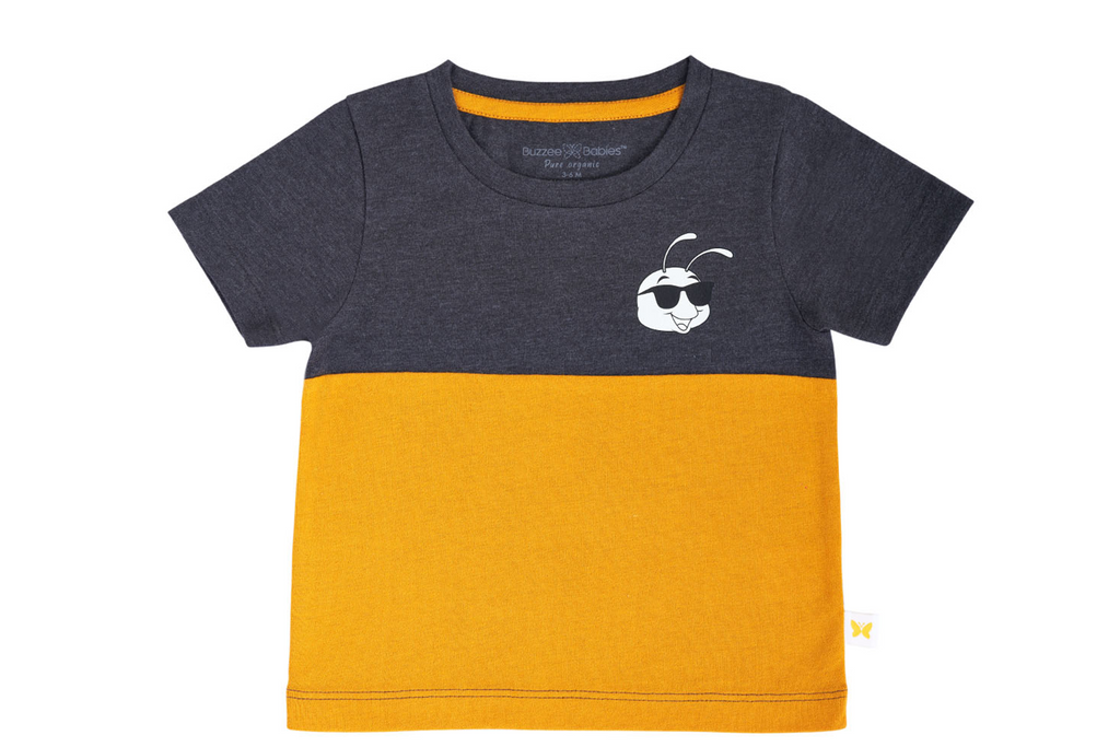 T-Shirt - Charcoal Mustard Buzzee Babies