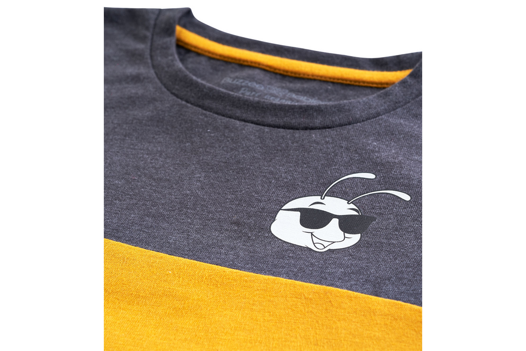 T-Shirt - Charcoal Mustard, Buzzee Babies, Newborn baby clothes, Baby dress, infant dress