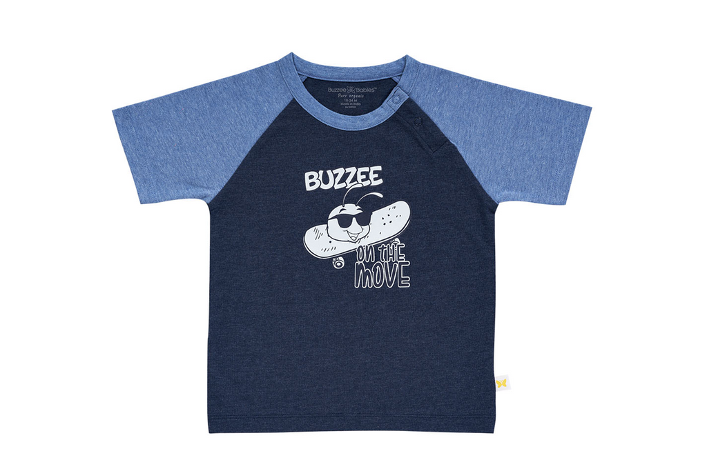 T-Shirt - Navy Blue 1, Buzzee Babies, Newborn baby clothes, Baby dress, infant dress